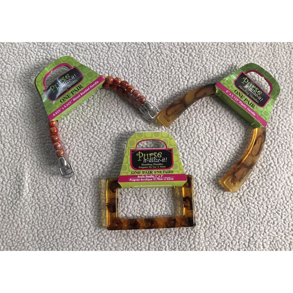 Handbag Handles 3 Sets Plastic Acrylic wood Bead See Details Purse N Alize It